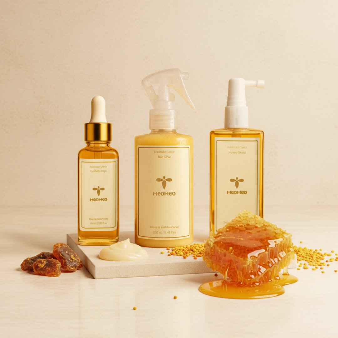 Kit Teddy: Leave-In + Spray Impermeabilizante + Óleo + Necessaire